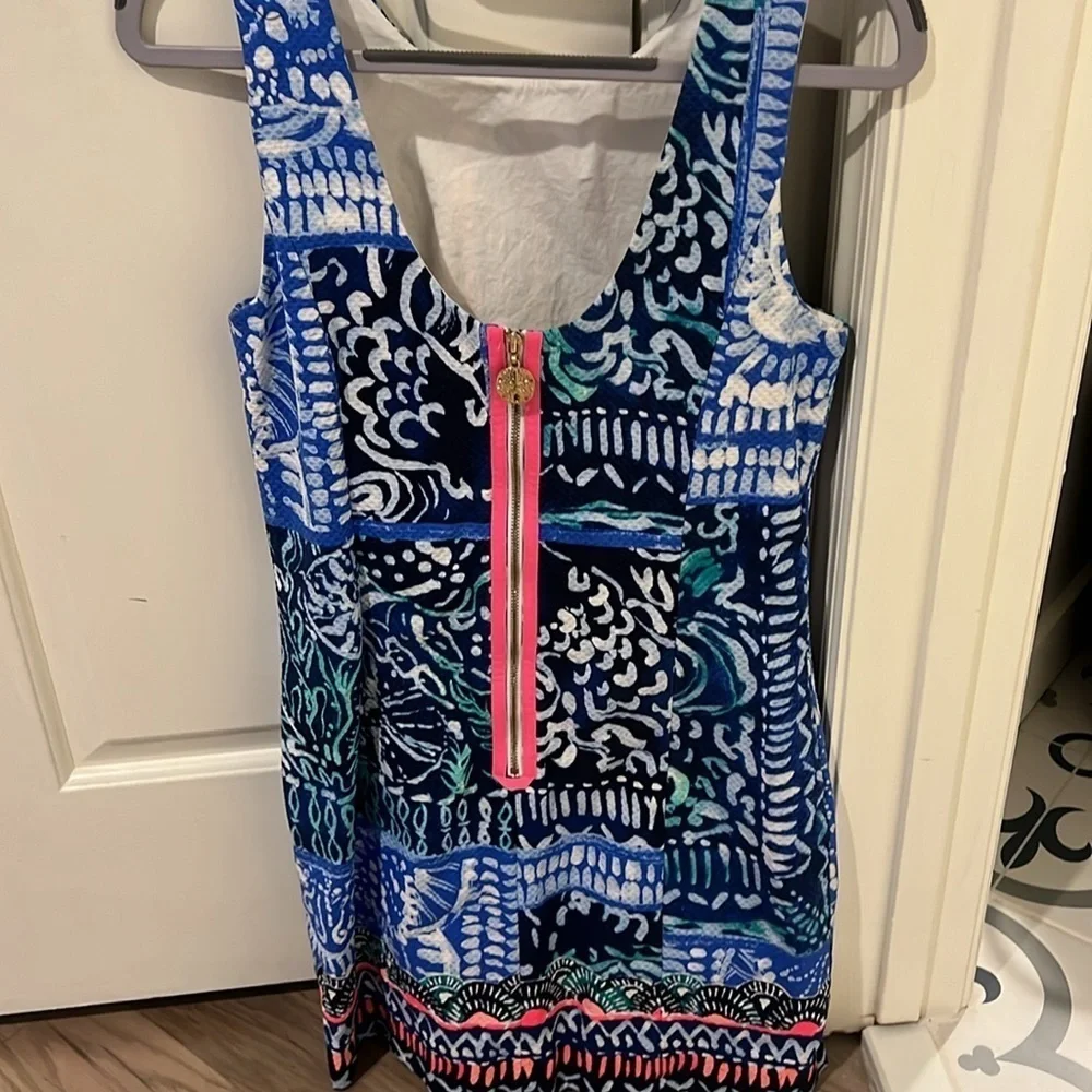 Lilly Pulitzer Mila Shift Dress Blue & Pink